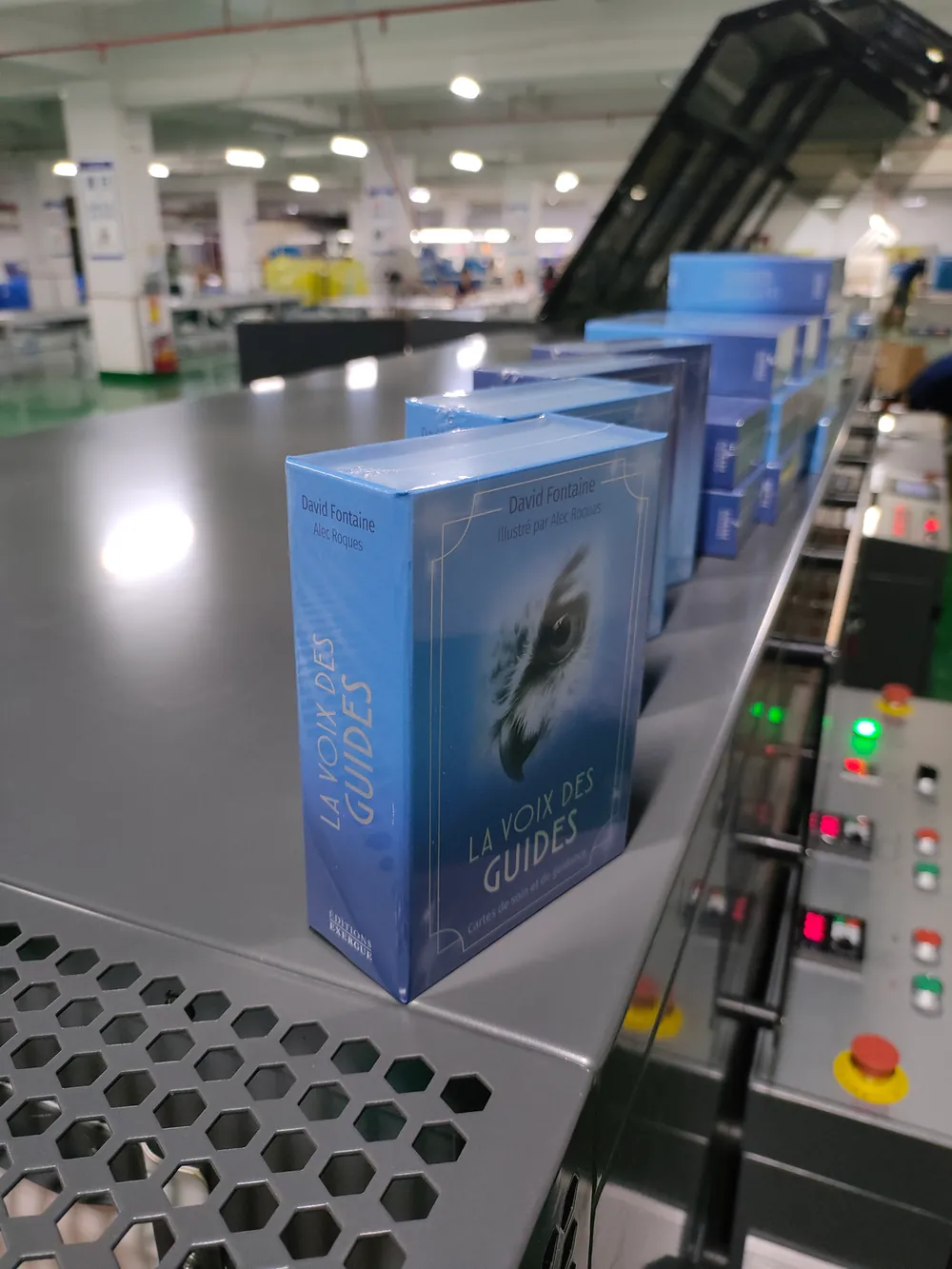 Blue gift box with clear shrink film